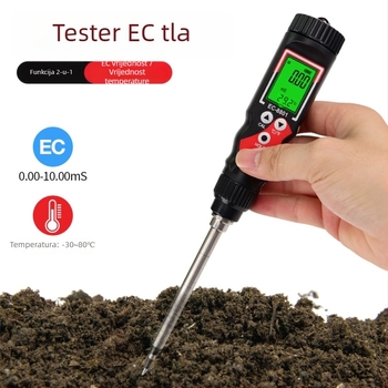 EC tester za tlo, dvostruki mjerač provodljivosti i temperature, visokoprecizan digitalni prikaz za stakleničko hidroponsko uzgoj