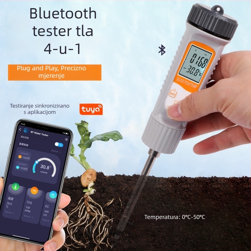 Novi Bluetooth tester tla 4-u-1 EC/CF/TDS/TEMP