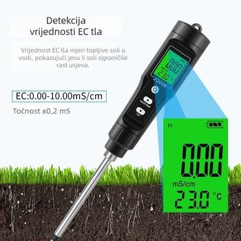 Record Work Pero-stil tester tla s EC vrijednošću i temperaturom za vrtove i voćnjake