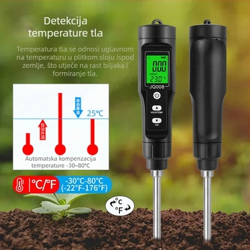Record Work Pero-stil tester tla s EC vrijednošću i temperaturom za vrtove i voćnjake