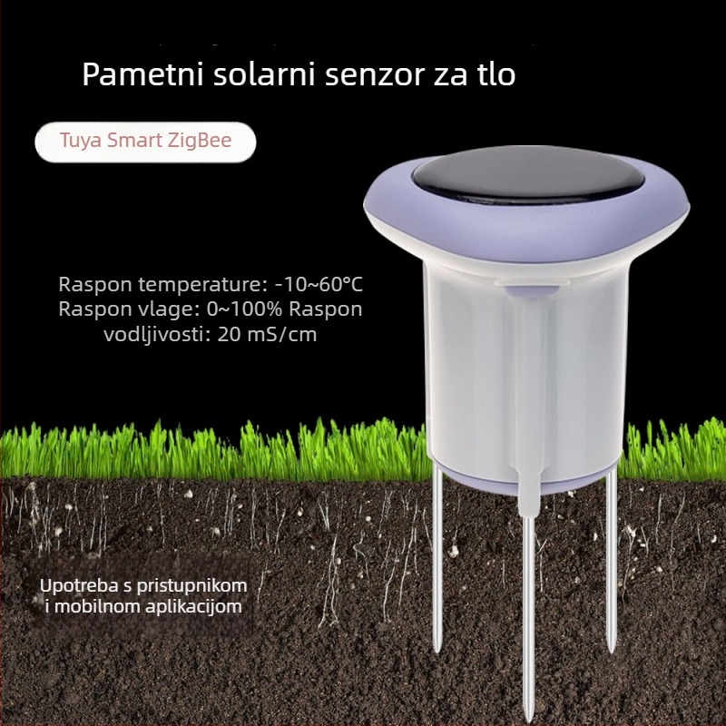 Solarni inteligentni senzor temperature i vlage tla s Tuya pametnim detektorom za povrće u plasteniku i lončanice