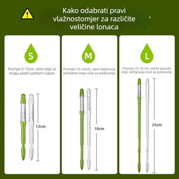 Vlažnomjer za orhideje i biljke; senzor vlage tla; upozorenje nedostatka vode.