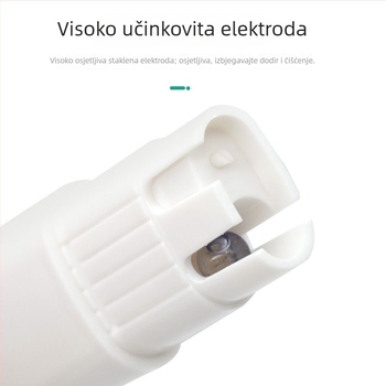 Prijenosni pH metar sa staklenom sondom, raspon 0–14 pH, točnost 0,01, kompenzacija temperature 0–60 °C
