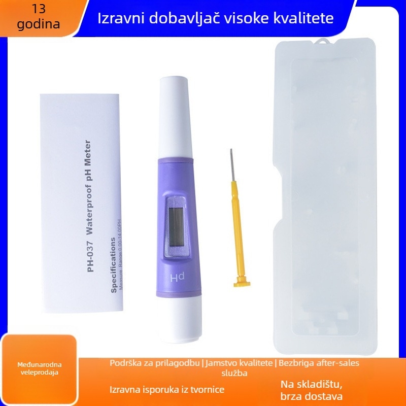 Prijenosni pH mjerač ph037 s digitalnim zaslonom, raspon 0.00-14.00 pH