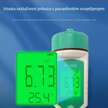 Prijenosni pH mjerač, digitalni zaslon, staklena sonda, raspon mjerenja 0-14 pH, model SY-1030