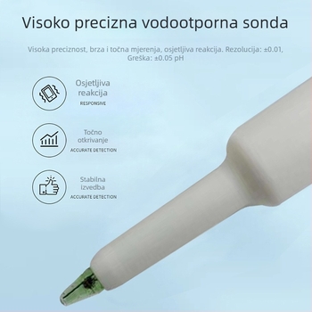 Prijenosni pH mjerač, digitalni zaslon, staklena sonda, raspon mjerenja 0-14 pH, model SY-1030