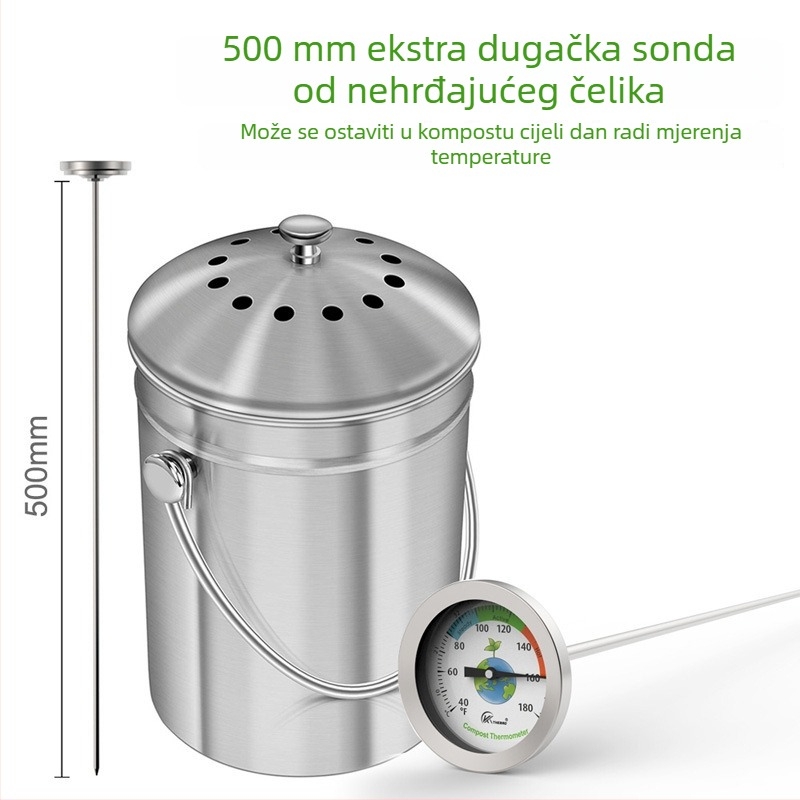 Termometar za tlo i kompost od nehrđajućeg čelika sa sondom za vrtlarstvo