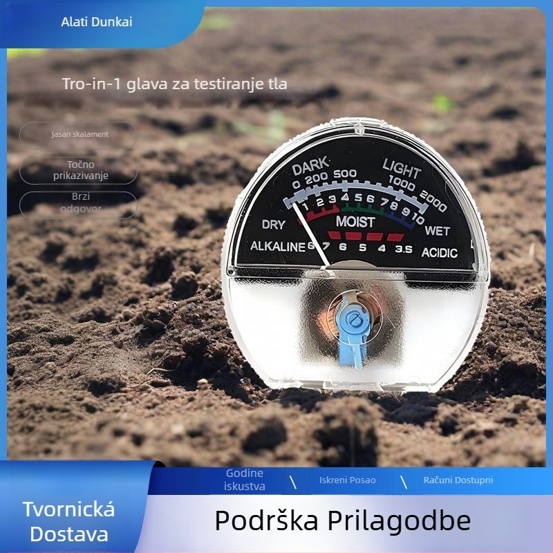 Zemljinski tester tri u jednom: mjerenje pH tla, vlage i kiseline/alkalnosti tla