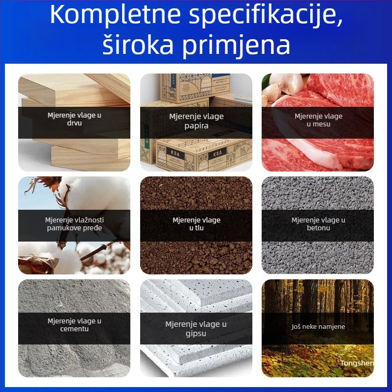 Higrometar za pamukovu pređu – pogodan za tkanine, vlakna i drvene materijale; Model: Cotton Yarn