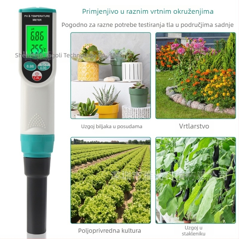 PH2023 2-u-1 tester tla za tlo: pH i temperatura za poljoprivredu i vrtlarstvo