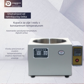 Laboratorijska uljno-vodna kupelj sa digitalnim zaslonom, model HH-WO, raspon temperature do 300°C, ±1°C stabilnost, nehrđajući čelik
