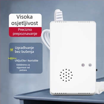 Zidni detektor alarma za zapaljive plinove GA002EU, fiksnog tipa, za ugljični plin i prirodni plin, 220V, 150 g