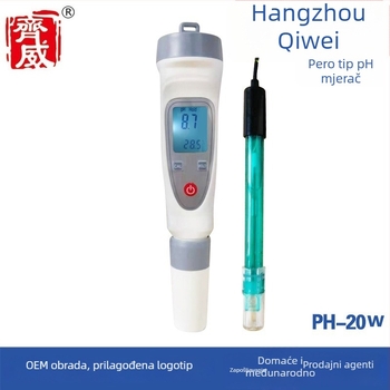 Prijenosni pH mjerač PH-20 s digitalnim zaslonom, ugrađena kompozitna elektroda, točnost ±0,1 pH