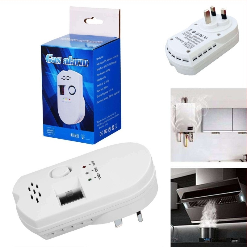 Detektor curenja plina, 360° detekcija, 110-240V, zidni montaža, domet 20 m², kontinuirani alarm