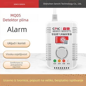 Detektor propuštanja plina za kućnu upotrebu, model SC-MQ05, zidni nosač, AC 220V, 360° detekcija, kabelska komunikacija