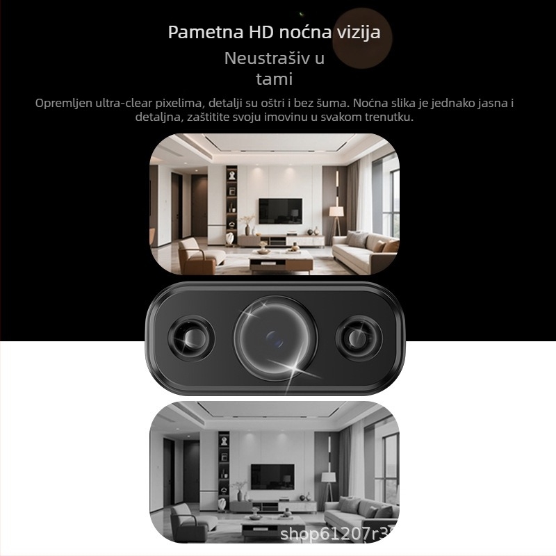 Bežična kamera 1080P, 2.8 mm objektiv, noćno vidanje 5 m, minimalno osvjetljenje 0.005 lux, napajanje 5V, unutarnja upotreba