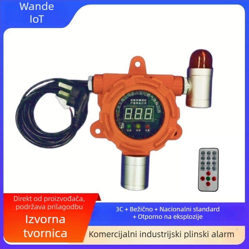 Komeracijski plinski alarm WD501, 3C certificiran, detektor metana/propan, raspon 0-10