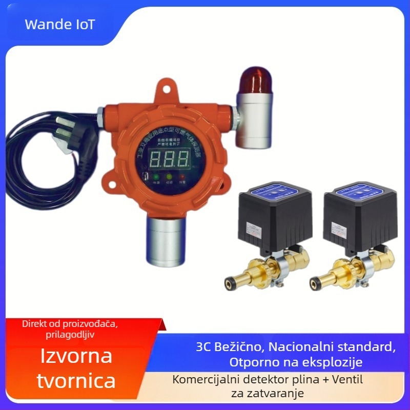 Komeracijski plinski alarm WD501, 3C certificiran, detektor metana/propan, raspon 0-10