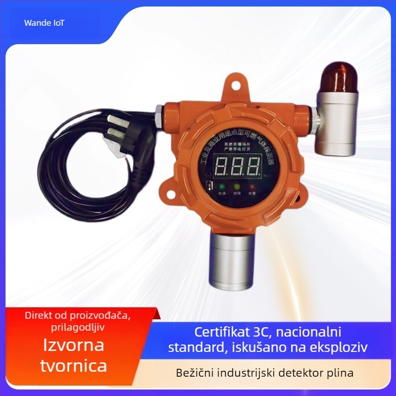 Komeracijski plinski alarm WD501, 3C certificiran, detektor metana/propan, raspon 0-10