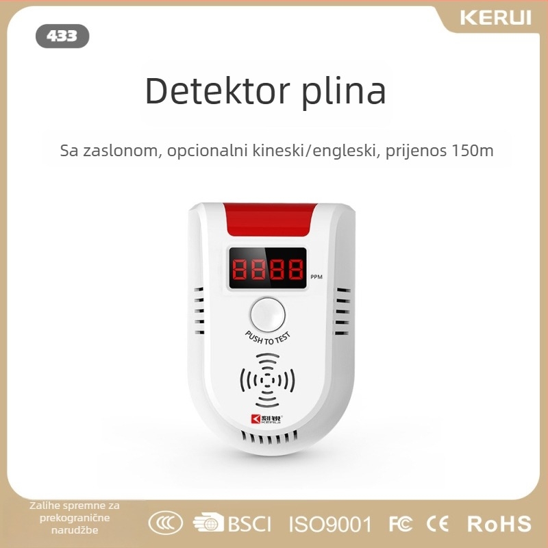 Kerui KR-GD13 detektor zapaljivih plinova – bežični 433 MHz, domet 150 m, model KR-GD13