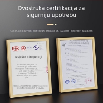 Detektor plina s otkrivanjem ugljičnog monoksida i prikazom koncentracije zraka, alarm s dugim pripravom za sprječavanje curenja plina