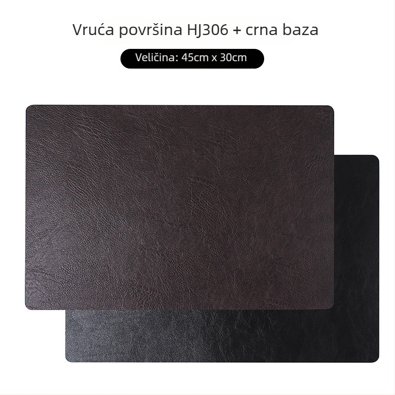 Kvadratna kožna podmetač za stol u nordijskom stilu, retro lagani luksuz, vodootporan i otporan na vlagu, dvostruka izolacija, za kućnu upotrebu