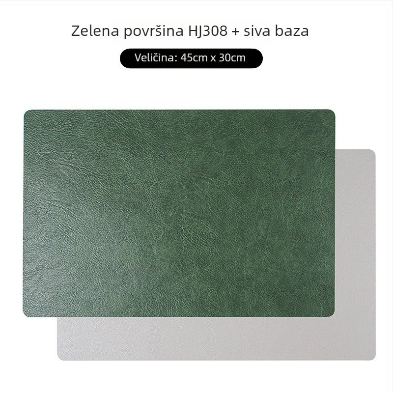 Kvadratna kožna podmetač za stol u nordijskom stilu, retro lagani luksuz, vodootporan i otporan na vlagu, dvostruka izolacija, za kućnu upotrebu