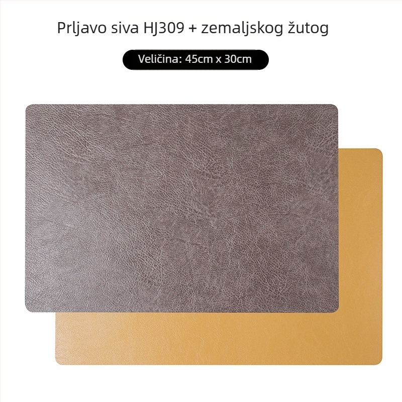 Kvadratna kožna podmetač za stol u nordijskom stilu, retro lagani luksuz, vodootporan i otporan na vlagu, dvostruka izolacija, za kućnu upotrebu