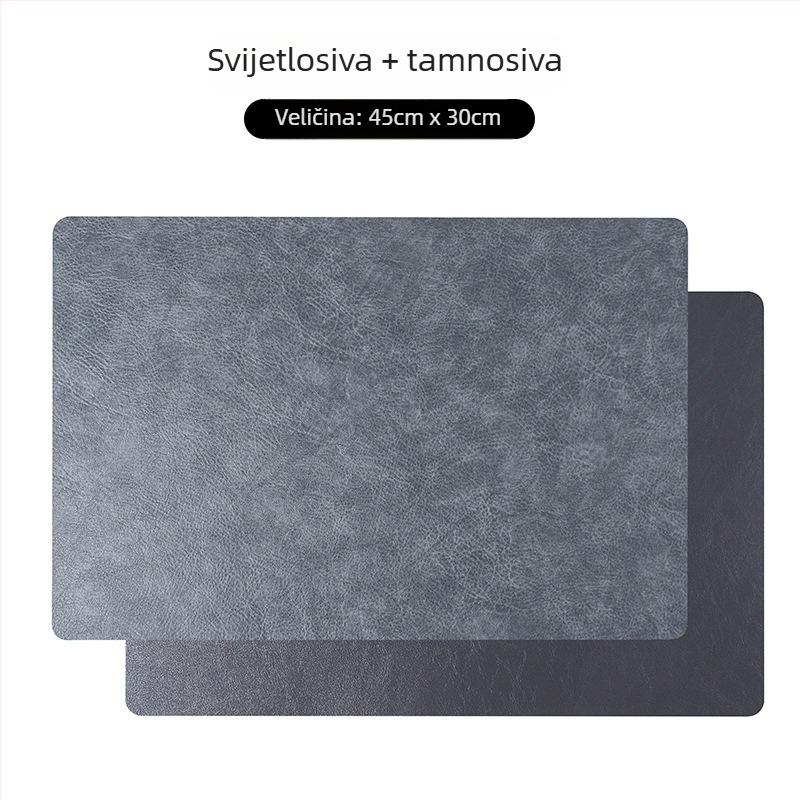 Kvadratna kožna podmetač za stol u nordijskom stilu, retro lagani luksuz, vodootporan i otporan na vlagu, dvostruka izolacija, za kućnu upotrebu