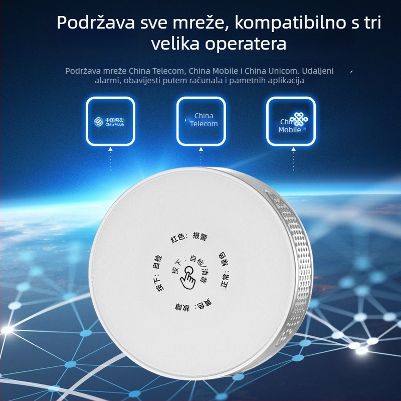 Meian GA01 plinski alarm s Bluetoothom, 360° detekcija, pokrivenost 30 m², zidni, bežični 2.4 GHz, 90-240 V
