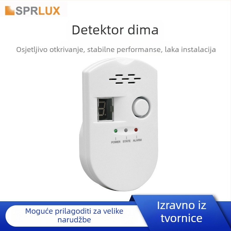 Detektor plina i alarm za curenje, direktno priključivanje, zidna montaža (100-240V, 360° detekcija, kuhinja/trpezarija/kućna upotreba)
