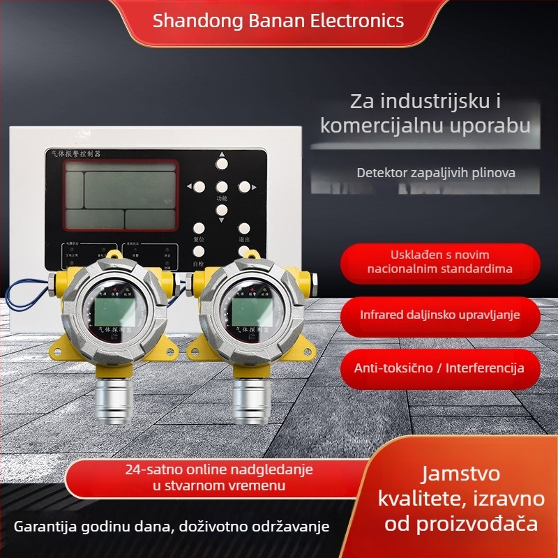 Fiksni detektor zapaljivih plinova – raspon mjerenja 10–95% RH, točnost ±3% FS, napajanje 12–36 VDC