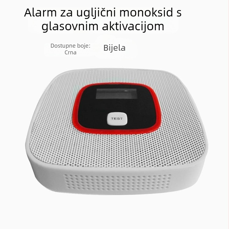 Kućni detektor ugljičnog monoksida, bežični CO detektor, model D-616, 180° detekcija, glasovno i svjetlosno upozorenje, zidna montaža