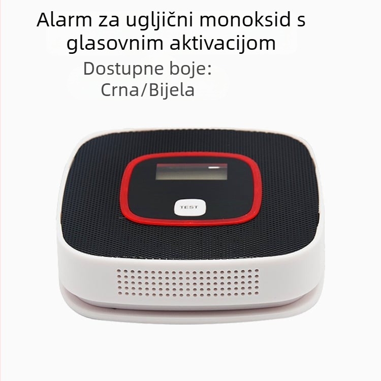Kućni detektor ugljičnog monoksida, bežični CO detektor, model D-616, 180° detekcija, glasovno i svjetlosno upozorenje, zidna montaža