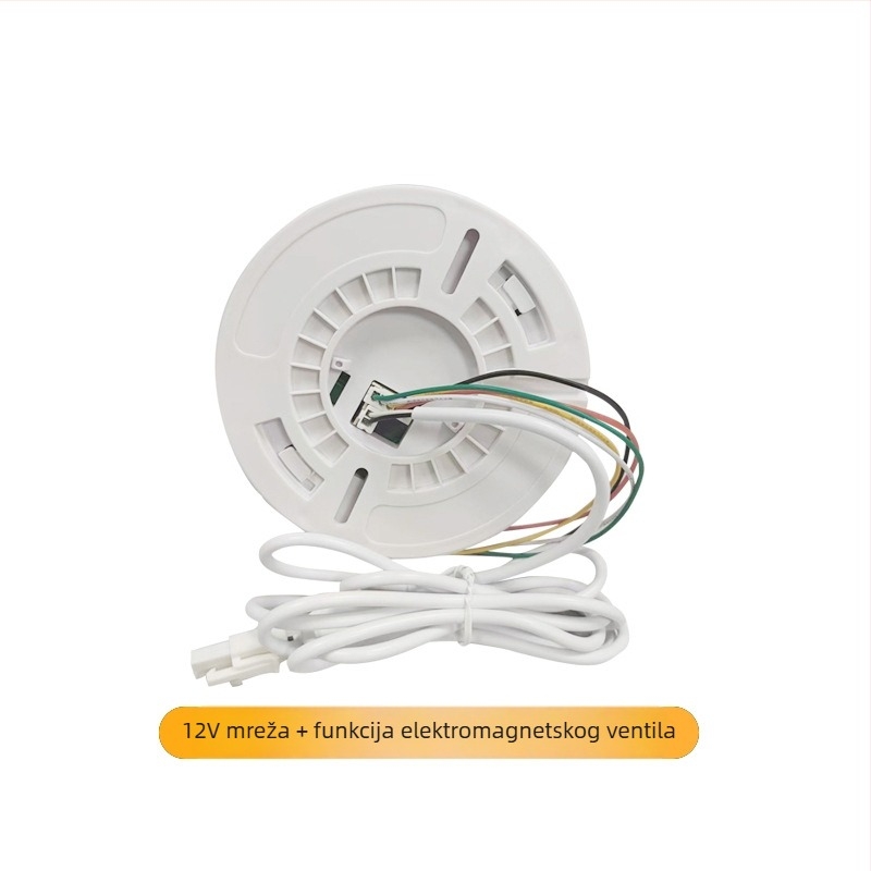 Gasni alarm XL-202 za prirodni plin i LPG, detekcija 360°, ugradnja na strop, žično spajanje, napajanje 12VDC–220VAC, zvučno i svjetlosno upozorenje