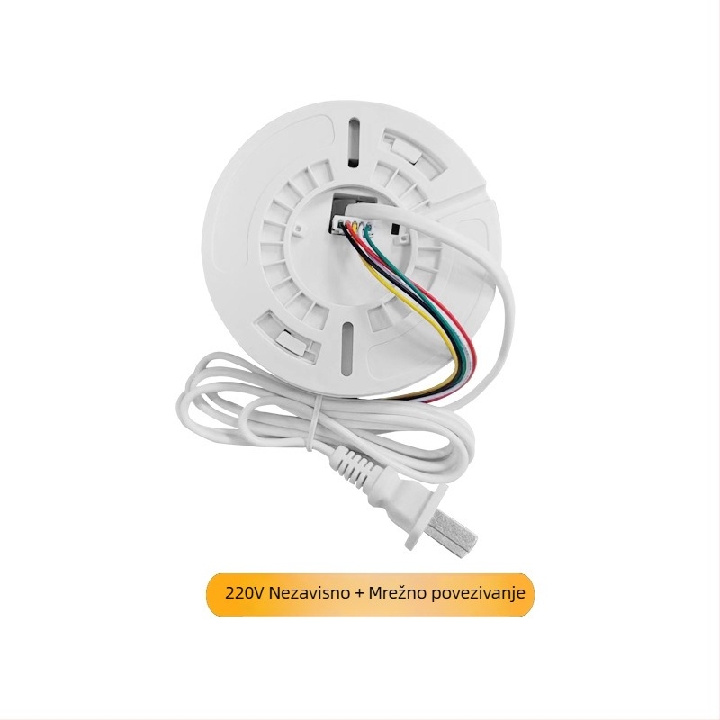 Gasni alarm XL-202 za prirodni plin i LPG, detekcija 360°, ugradnja na strop, žično spajanje, napajanje 12VDC–220VAC, zvučno i svjetlosno upozorenje