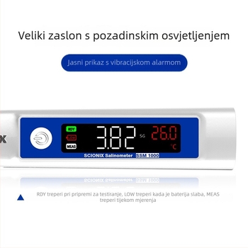 Scionix Digitalni mjerač saliniteta i refraktometar za slane otopine i morsku vodu – visoka preciznost s LCD zaslonom