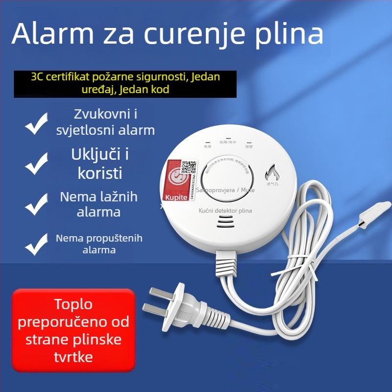 Detektor plinskog alarma – kuhinja, model JT-LZ-3952, automatsko isključivanje elektromagnetnim ventilem