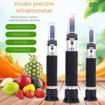 Visokoprecizni refraktometar za mjerenje sadržaja šećera i soli, s ATC automatskom kompenzacijom temperature i prizmom visoke rezolucije