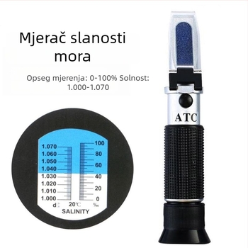 Ručni refraktometar za salinitet morske vode — optički mjerač saliniteta za akvarij — branda Juhan (ovlaštena privatna marka)