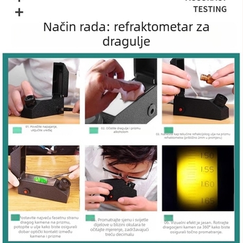 Huanqin refraktometar za dragul kamen i nefrit — mjerenje indeksa loma s uljem