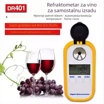 DR401 Digitalni refraktometar s displejem za grožđe – sadržaj šećera i koncentracija alkohola u soku i vinu