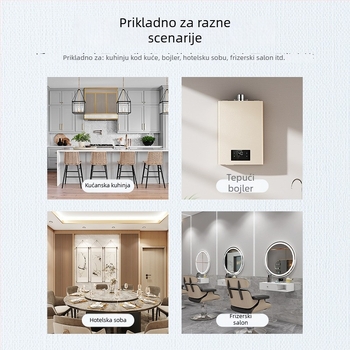 Kućni plinski alarm s otkrivanjem CO/metana, fiksni tip, pokriće 20 m², točnost 8%, 220V