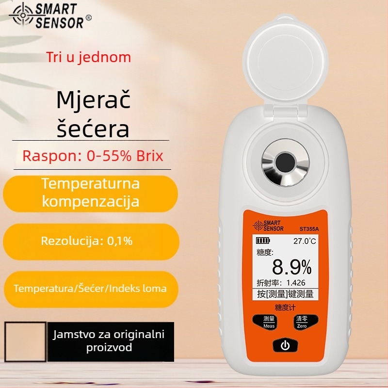 Xima digitalni mjerač šećera — visoko precizan mjerač šećera u voću i tester slatkoće, za džemove i napitke, ST355A