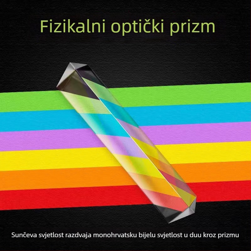 Edukativni optički set za djecu — sedmerobojno svjetlo, trokutna prizma, leća za refrakciju