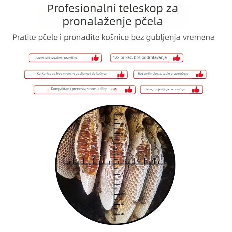 12x ciljnik s križnim mjeračem udaljenosti, taktički visoko precizan snajperski monokular
