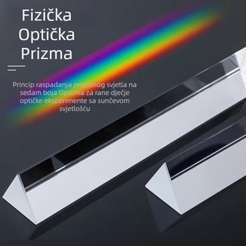 K9 optički trokutasti prizma s trakom za fizički eksperiment – sedmeroboje svjetlo, stakleni refraktor, propuštanje svjetla