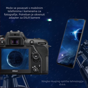 FEIRSH/FIRIS 70400 astronomski teleskop — za vanjska promatranja, visoka rezolucija, profesionalna razina, promatranje Mjeseca s kamerom