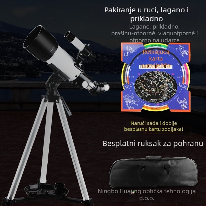 FEIRSH/FIRIS 70400 astronomski teleskop — za vanjska promatranja, visoka rezolucija, profesionalna razina, promatranje Mjeseca s kamerom
