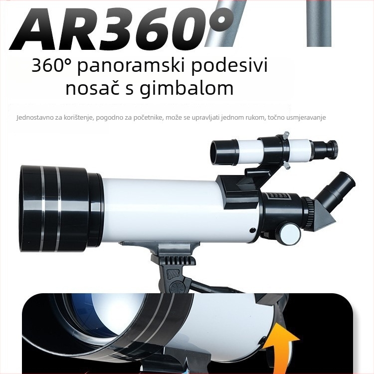 40070 Astronomski teleskop za djecu – vanjsko promatranje neba, promatranje meteorskih kraterjev, širokokutni pogled, stabilizacija slike